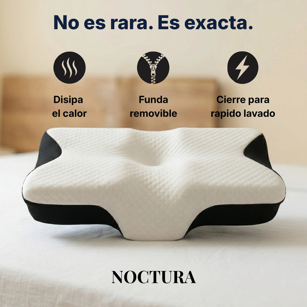 Almohada cervical ergonómica adecuada para dormir de lado o boca arriba con soporte para cuello y cabeza.